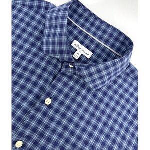 Peter Millar Men's XL Blue Check Long Sleeve Cotton Casual Shirt